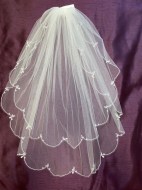 Ivory and pearl veil
